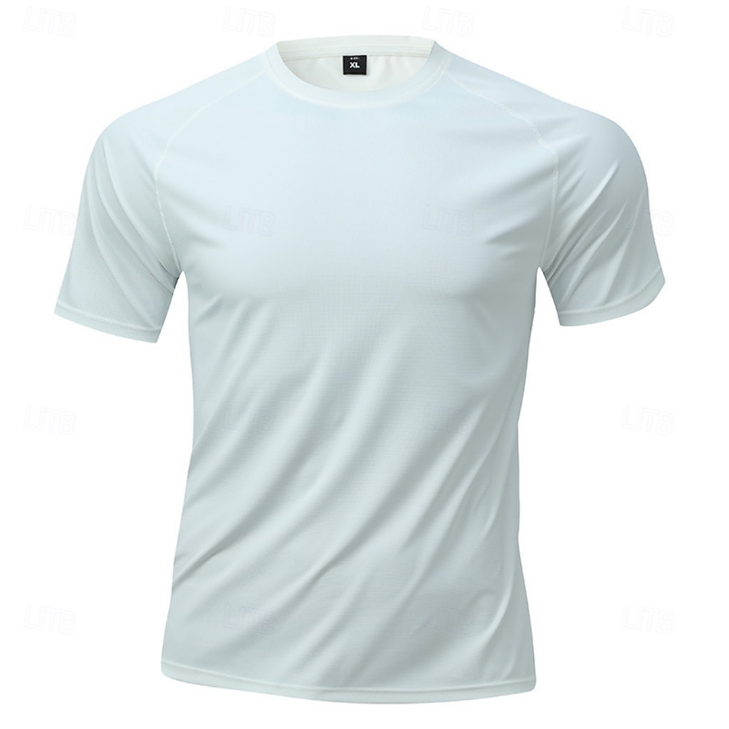 Hombre Camiseta Camisa manga corta Camiseta superior Manga Corta Cuello Barco Verano Primavera Color sólido Ropa de calle Elegante Básico Secado rápido Delgado Diario Exterior Vacaciones Café 2026 - $21.99 –P5
