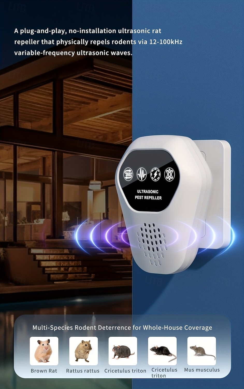 Ultrasonic Pest Repeller Plug-in, Electronic Indoor Pest Control for Mice, Rats, Insects, Roaches, Spiders, Ants, Mosquitoes, Intelligent 360° Pest Reject, Quiet & Safe for Kids and Pets 2026 - $19.99 –P7