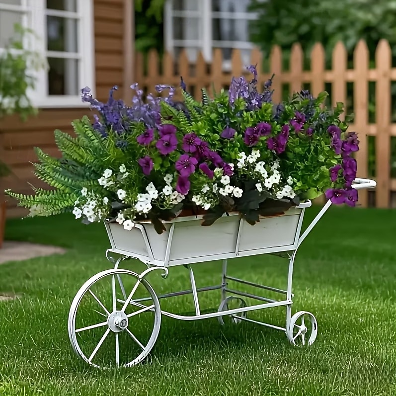 30 künstliche Blumenarrangements in Lila und Weiß mit Lavendel, Veilchen, Perserfarn und Eukalyptus, realistische, farbechte Seidenblumen für Garten, Zuhause, Hochzeit, Party, Balkon und Terrasse 2026 - $25.99 –P4