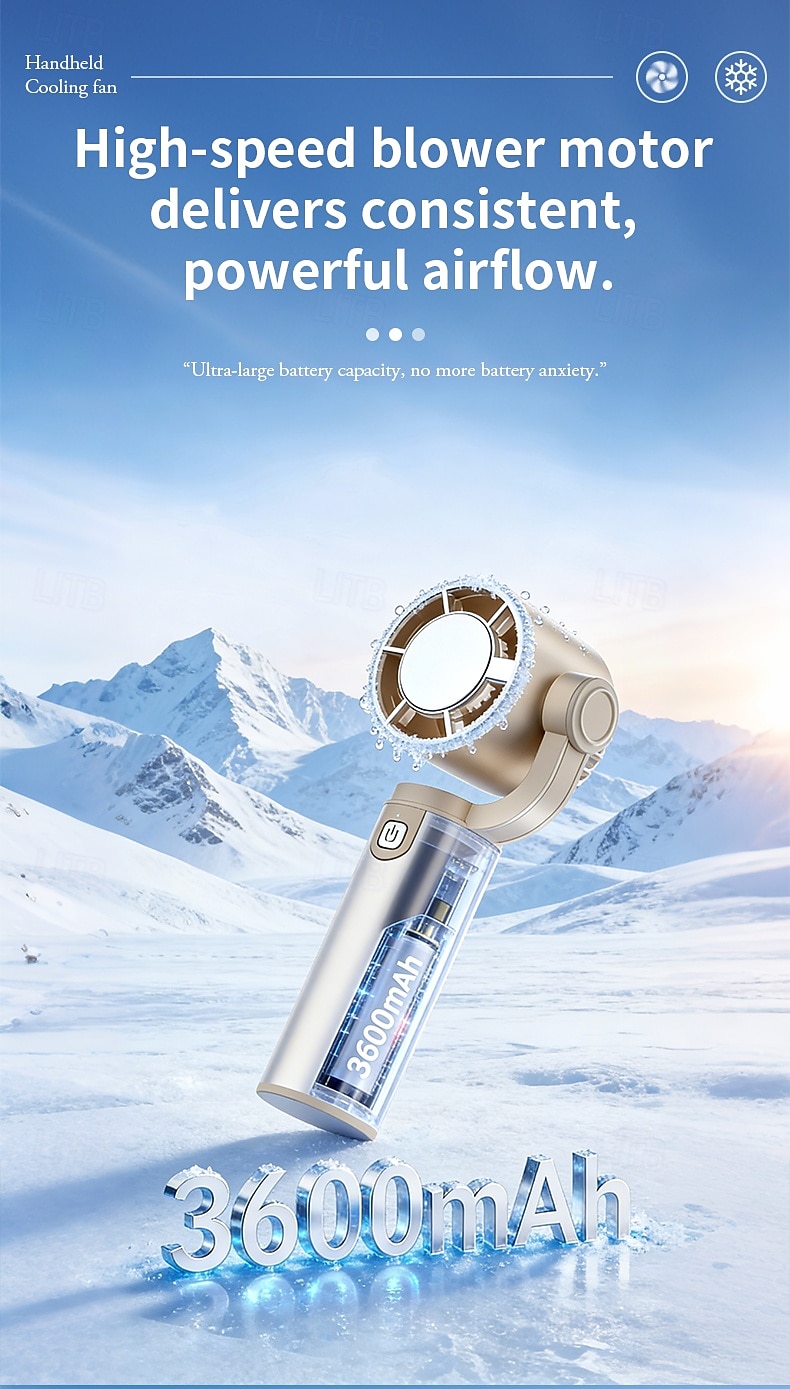Handheld Fan, Portable Mini Cooling Fan with 3S Rapid Cooling Technology, Ice-Cold Personal Fan USB Rechargeable, Foldable Small Fan for Hot Summer, Travel, Commuting, Outdoor Activities 2026 - $20.99 –P3