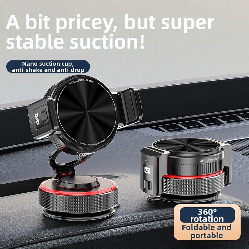 Nano Suction Car Phone Mount, Super Stable Dashboard Cell Phone Holder for Car, 360° Rotation Foldable Portable Phone Stand Anti-Shake Compatible with iPhone 17 16 15 14 Pro Max, Samsung Galaxy S26 2026 - $29.99 –P1