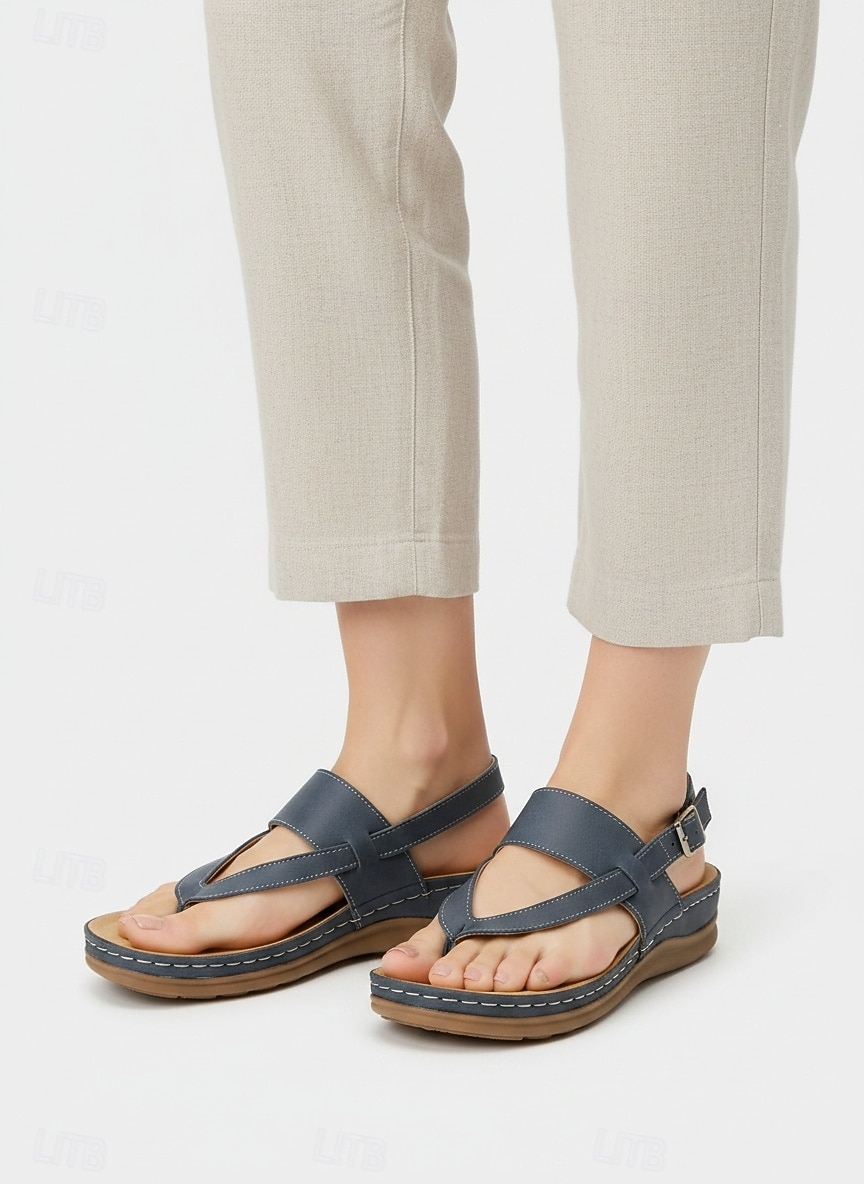 sandali bassi da donna con cinturino incrociato blu comodi – stile casual estivo per passeggiate quotidiane, viaggi, giardino, spiaggia e abbigliamento all'aperto del 2026 a $24.99 –P2