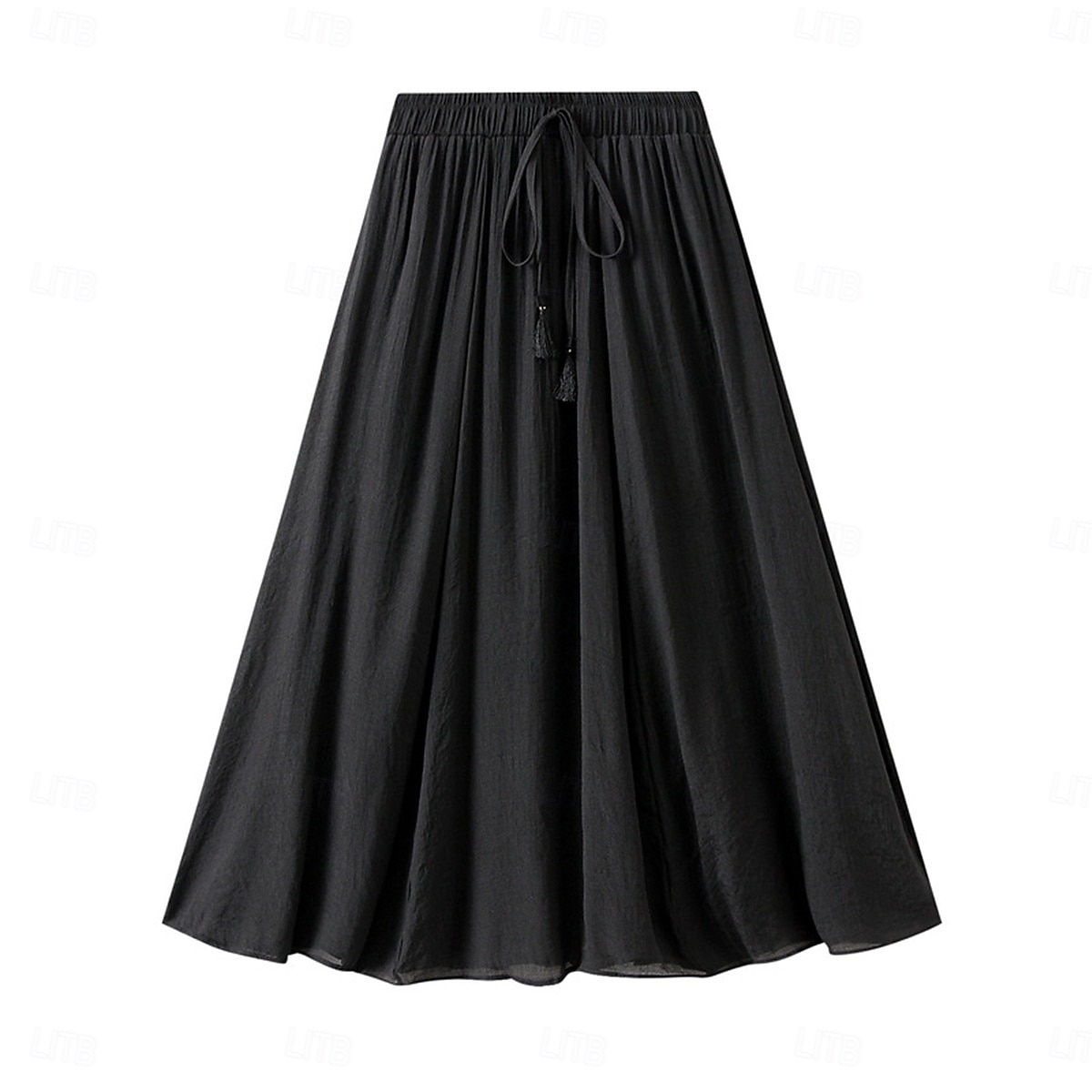 Mujer Falda de vacaciones Falda de lino y algodón sintético Moda Casual Maxi Alta cintura Faldas Plano Plisado Rígido Diario Vacaciones Azul Piscina Negro Rosa Caqui Verano 2026 - $11.49 –P10