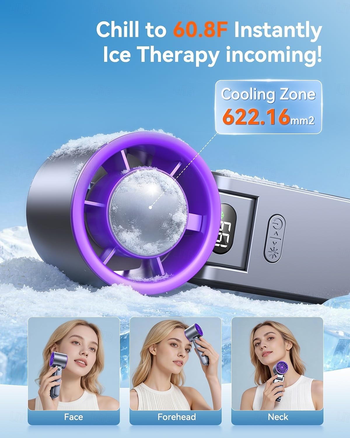 Φορητός φορητός ανεμιστήρας turbo με ψυγείο πάγου, προσωπικός ανεμιστήρας, επαναφορτιζόμενος 3600mah, χρόνος ψύξης 20 ωρών, ισχυρός αθόρυβος κινητήρας 20000 στροφών, απαραίτητος για 2026 - $32.99 –P2