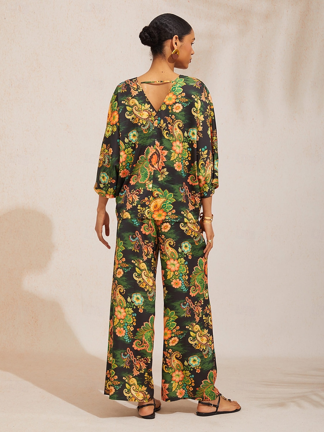 Seidensatinhose mit Paisley-Muster und weitem Bein 2026 - $67.99 –P3