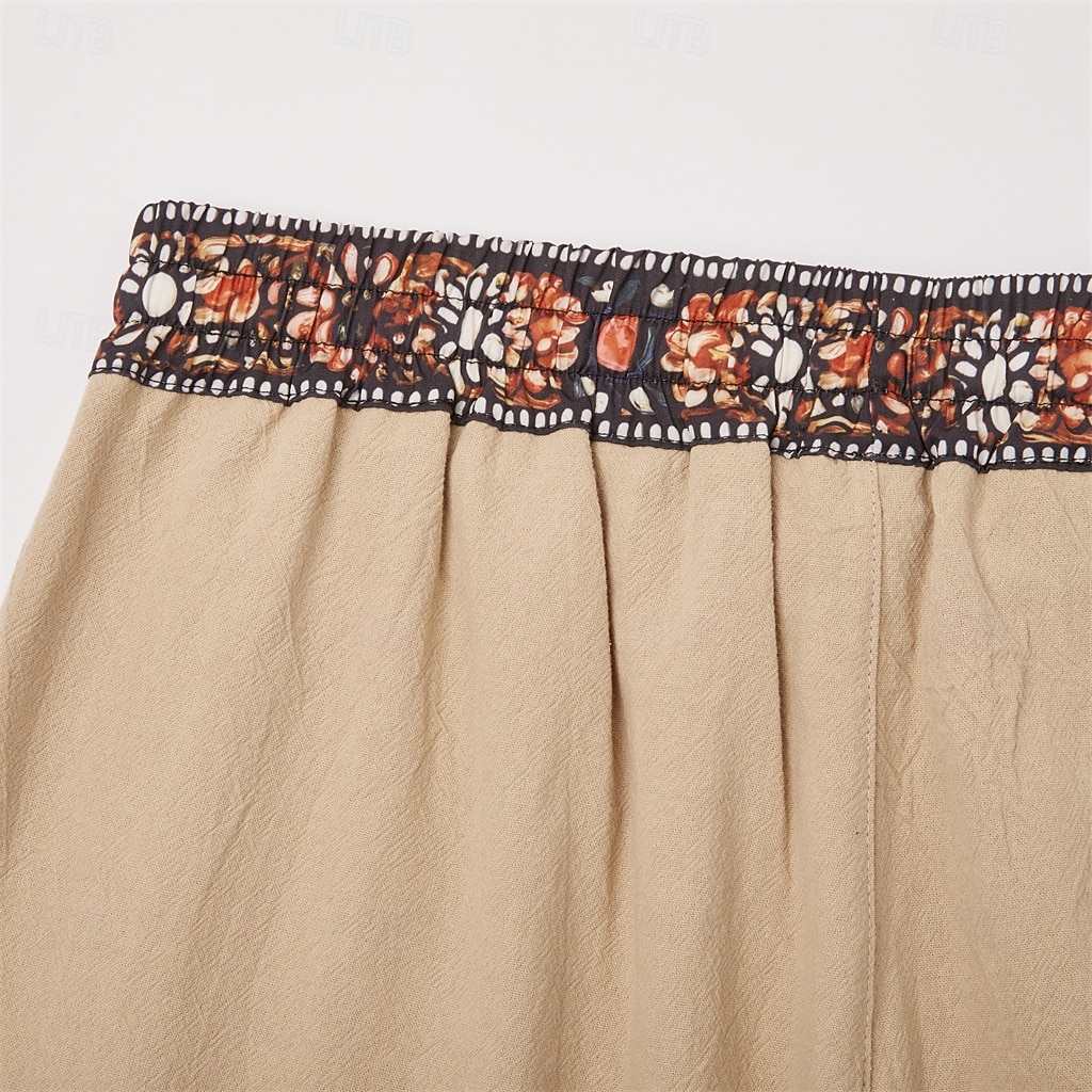 Męskie Lniane spodnie Spodnie Letnie spodnie Spodnie plażowe Ściągana na sznurek Niejednolita całość Elastyczny pas Geometryczny Komfort Oddychający Pełna długość Codzienny Święto Urlop Moda Zielony 2026 - $25.99 –P10