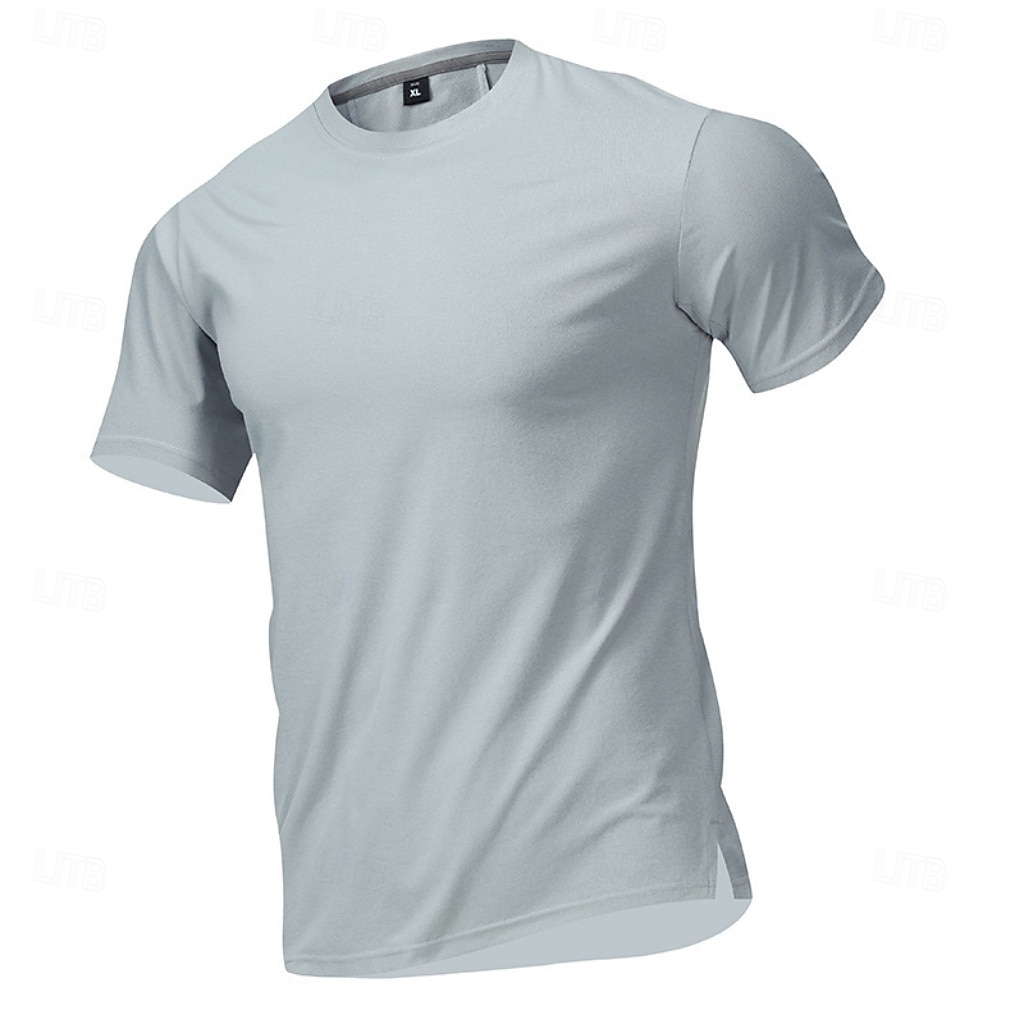 Men's T Shirt Short Sleeve Shirt Tee Top Short Sleeve Crew Neck Summer Spring Solid Color Streetwear Stylish Leisure Quick Dry Slim Daily Vacation Sport Black Blue Grey Top Tee for Men 2026 - $22.99 –P3