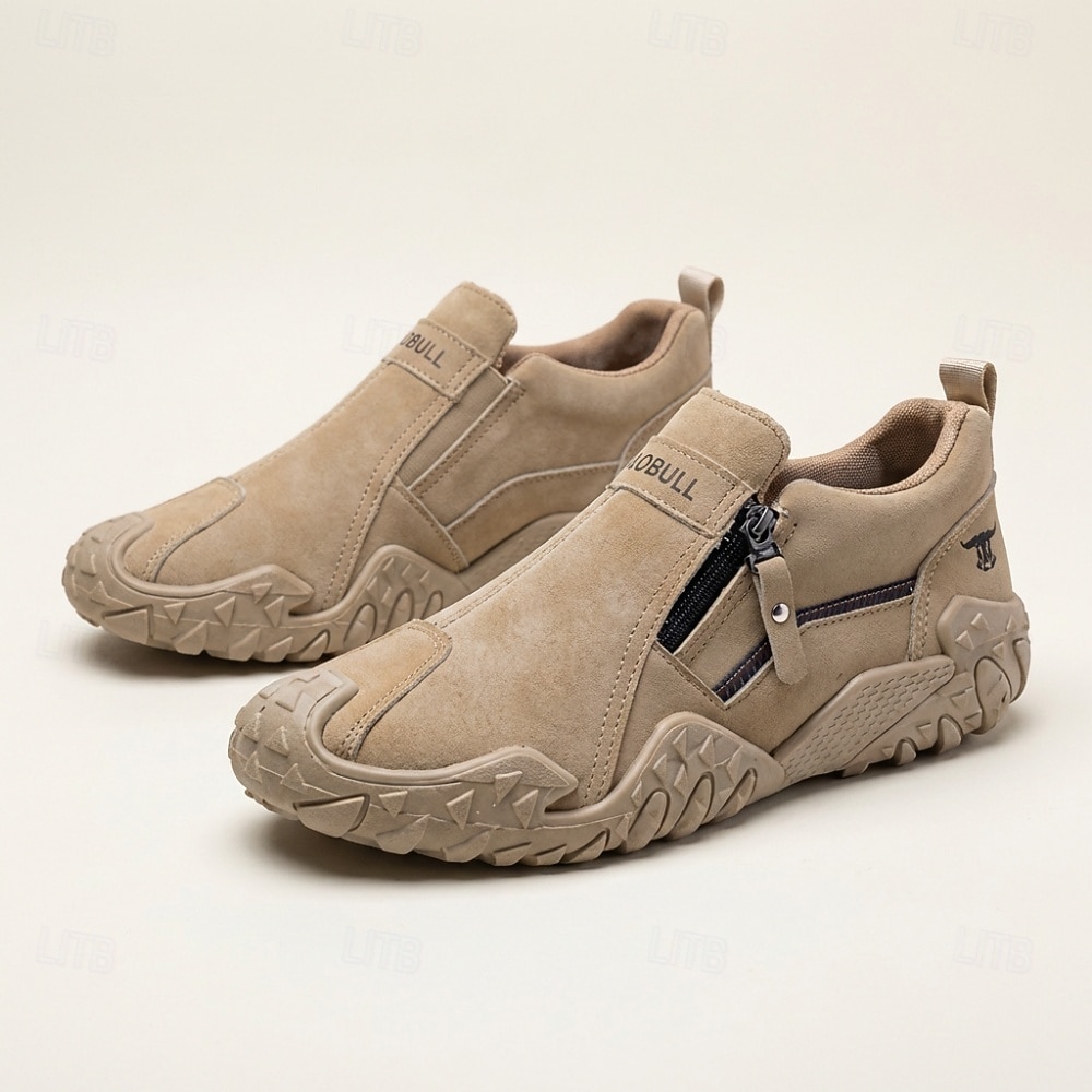 Zapatillas deportivas casuales beige para hombre, sin cordones, transpirables, ligeras y cómodas para caminar, ideales para viajes, senderismo, salidas de fin de semana, uso diario y actividades al aire libre. 2026 - $29.99 –P4