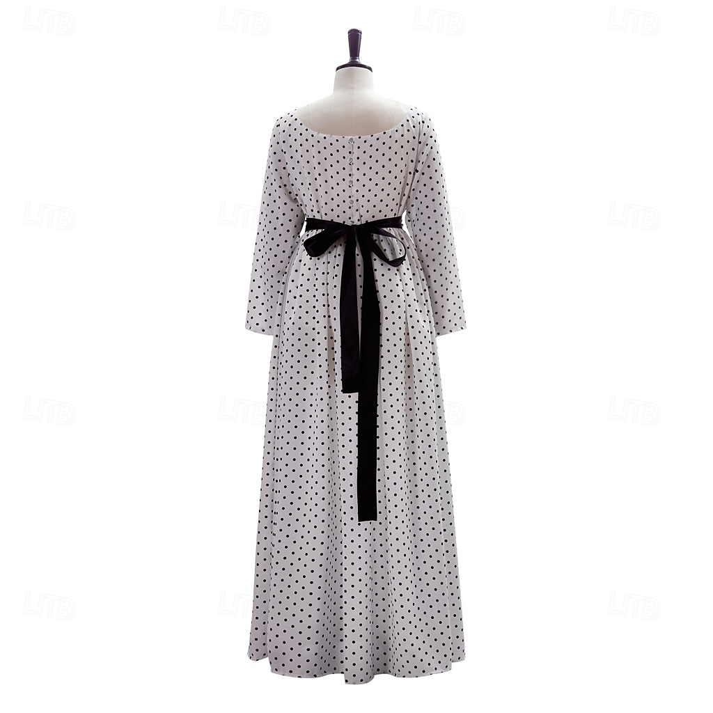 Medieval Renaissance Regency Period Floor Length Dress Princess Gentlewoman Noblewoman Polka Dot Scoop Neck Fancy Dress Women's Renaissance Fair LARP Adults' Dress 2026 - $69.99 –P3