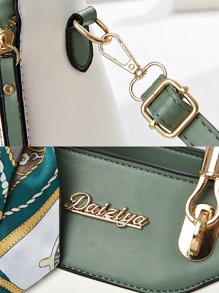 Γυναικεία τσάντα χειρός με κέντημα και λουλούδι, με διακοσμητικό κασκόλ, από συνθετικό δέρμα, σε πολλά χρώματα, κομψό, casual στυλ, ιδανική για καθημερινή χρήση, γραφείο και κοινωνικές συγκεντρώσεις. 2026 - $29.99 –P12