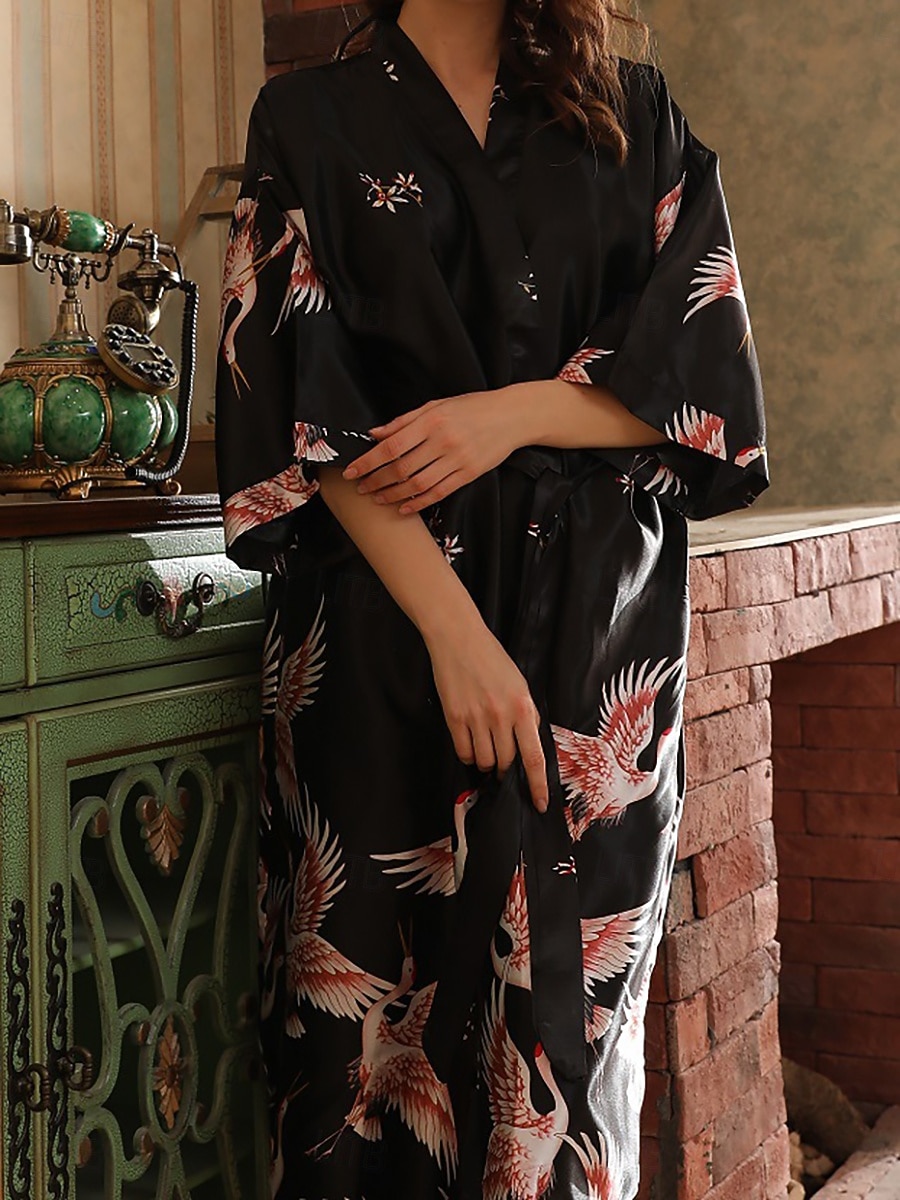 Damen Freizeitkleidung Robe Nachthemd Mode Lässig Grafik Satin-Seidenpyjamas Patchwork Kleid Urlaub Straße Date Halbarm V Ausschnitt Meerblau Schwarz Weiß Rote Grau Sommer Frühling Lässiger Schnitt 2026 - $21.99 –P6