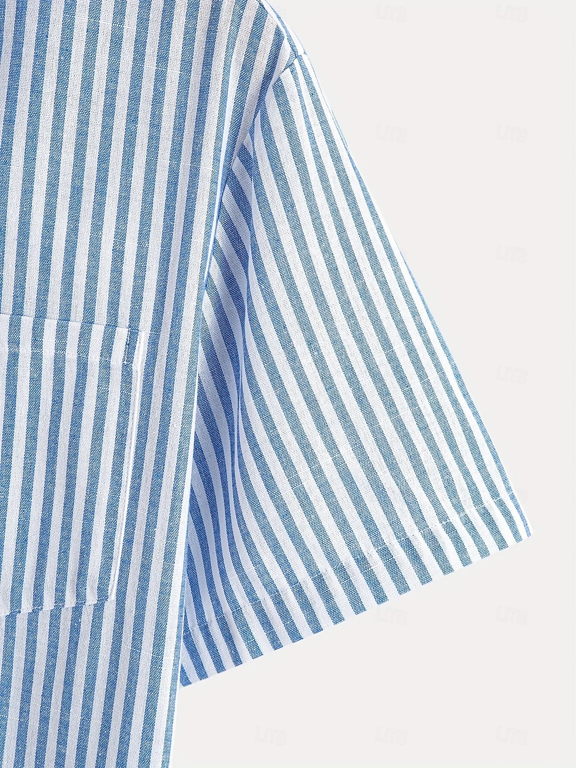 Hombre Camisa Camisa de lino Camisa de verano Camisa de playa camisa hawaiana Tiras verticales Casual Diario Azul Piscina Rosa Manga Corta Cuello Primavera verano Ropa 2026 - $26.99 –P4