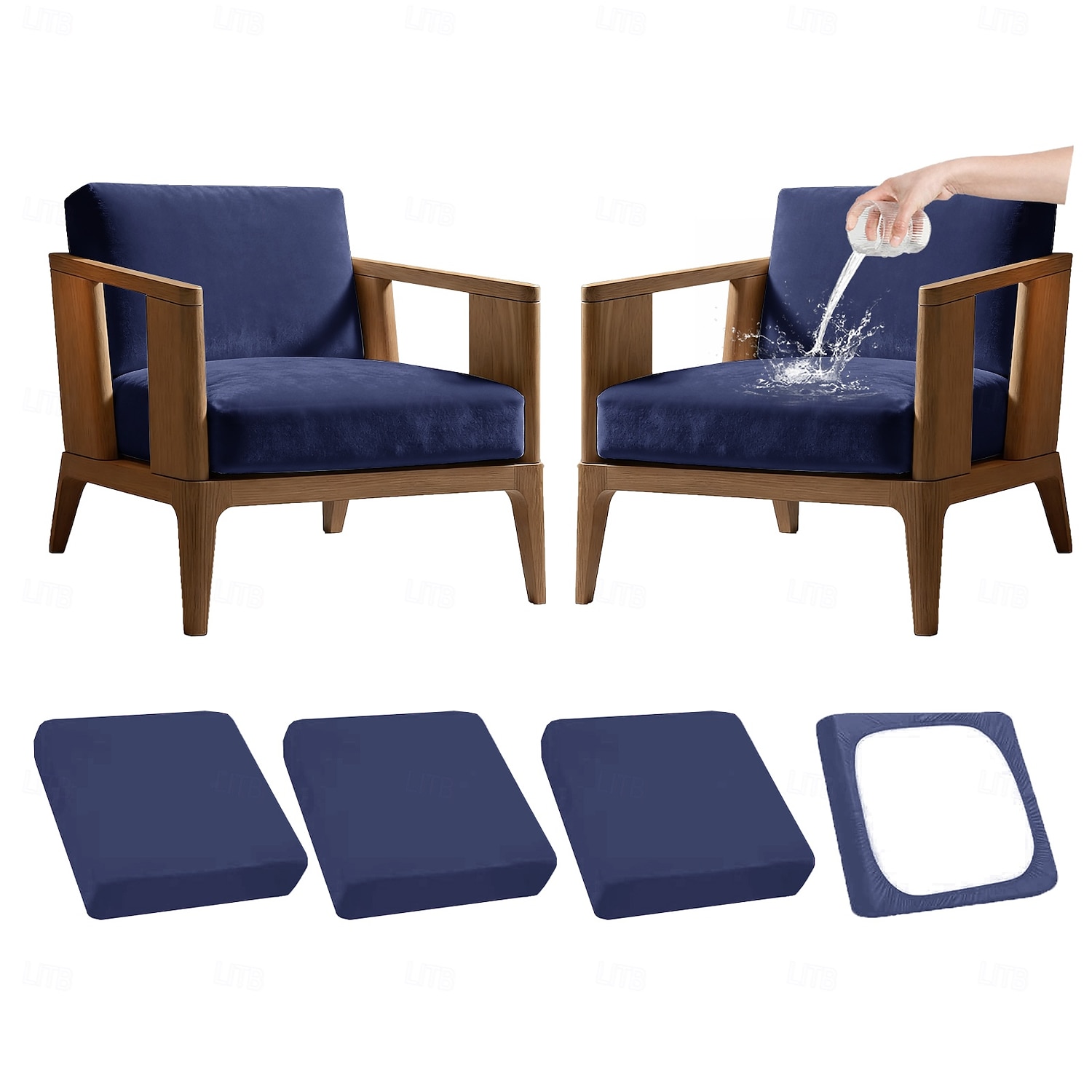 4 buc. huse de pernă elastice pentru terasă, canapea de exterior &huse de schimb pentru canapele, huse de pernă pentru mobilier de terasă, protector de mobilă lavabil și reutilizabil 2026 - $47.99 –P2
