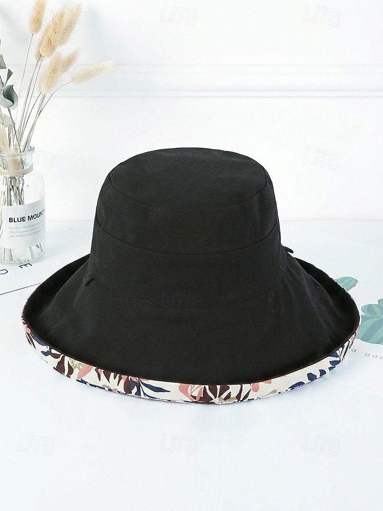 Women's Bohemian Reversible Polyester Sun Hat, Multi-Color Wide Brim Foldable Beach Bucket Hat for Vacation, Travel, Outdoor Leisure and Everyday Casual Wear 2026 - $14.99 –P7