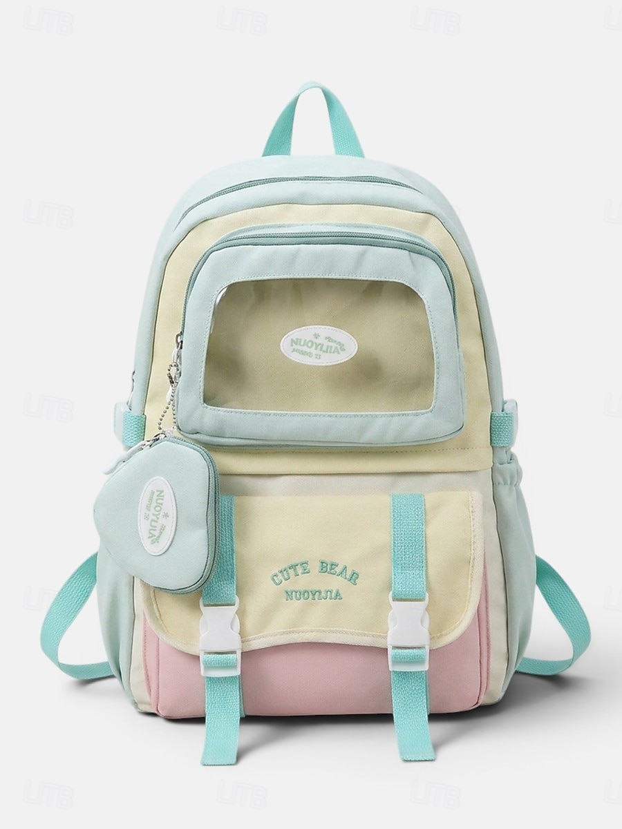 Women's Macaron Color Polyester Backpack, Large Capacity School Bag with Adjustable Straps for Middle School Girls, Back to School, Travel, Outdoor Sports 2026 - $29.99 –P12