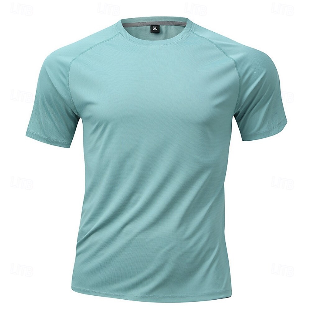 Hombre Camiseta Camisa manga corta Camiseta superior Manga Corta Cuello Barco Verano Primavera Color sólido Ropa de calle Elegante Básico Secado rápido Delgado Diario Exterior Vacaciones Café 2026 - $21.99 –P14