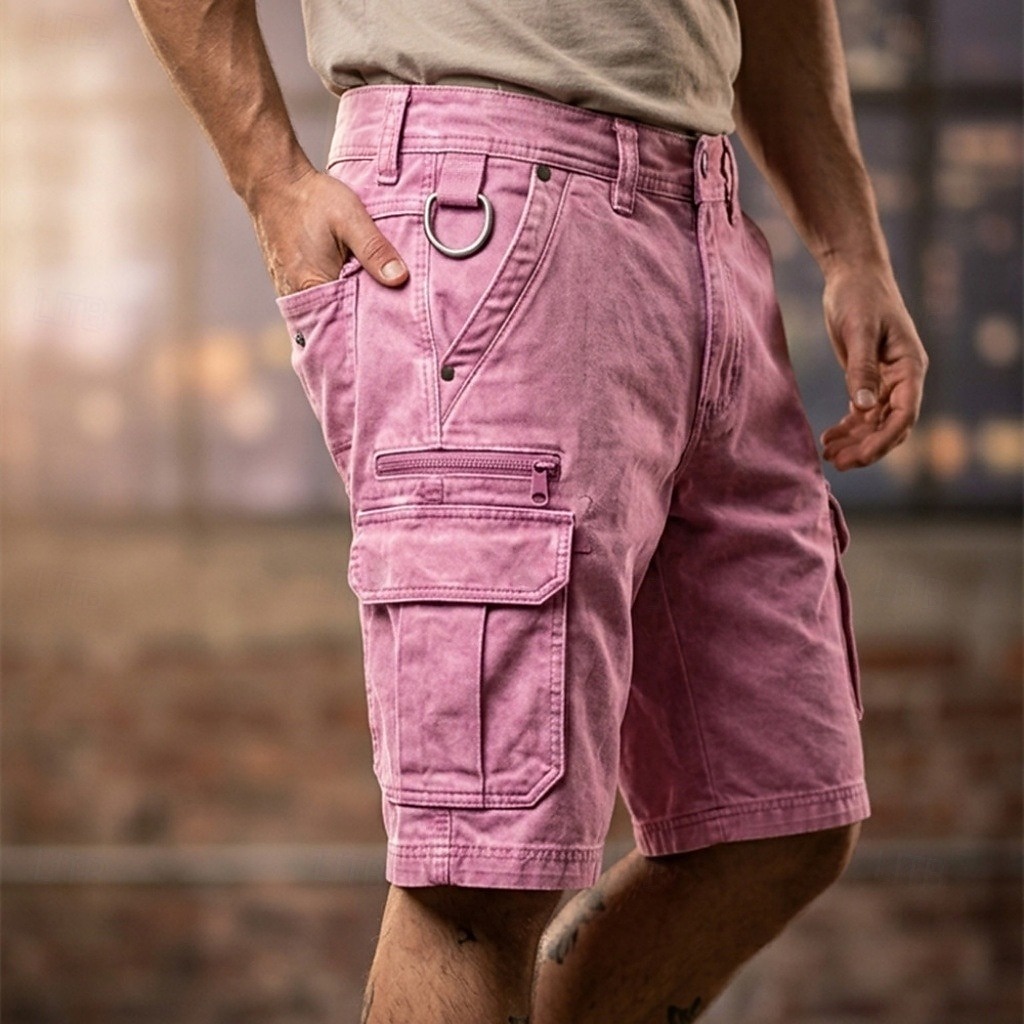 Pánské Náprsníkové kalhoty Šortky s kapsami Kraťasy Neformální šortky Kapsy Kapsa s klopou Bez vzoru Délka kolen Ležérní Venkovní Streetwear Módní Šik ven Vodní modrá Černá Neelastické 2026 - $53.99 –P7