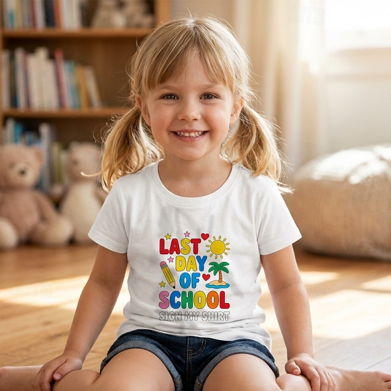 100 % bomull Barn Jente Hvit Grafisk Kokosnøttre Bokstaver T skjorte T-skjorte Crew-hals Kortermet Feriereise Sport & Utendørs Hverdag Ferie Mote Fritid Printer Sommer 2026 - $15.99 –P1