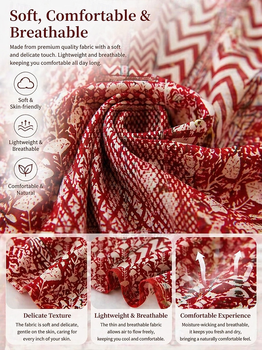 Damen Midikleid Sommerkleid Urlaub Lässig Boho Täglich Strand Normale Passform Blumen Halbarm Rundhalsausschnitt Blau Rote Dunkelblau Beige Sommer Frühling 2026 - $32.99 –P1