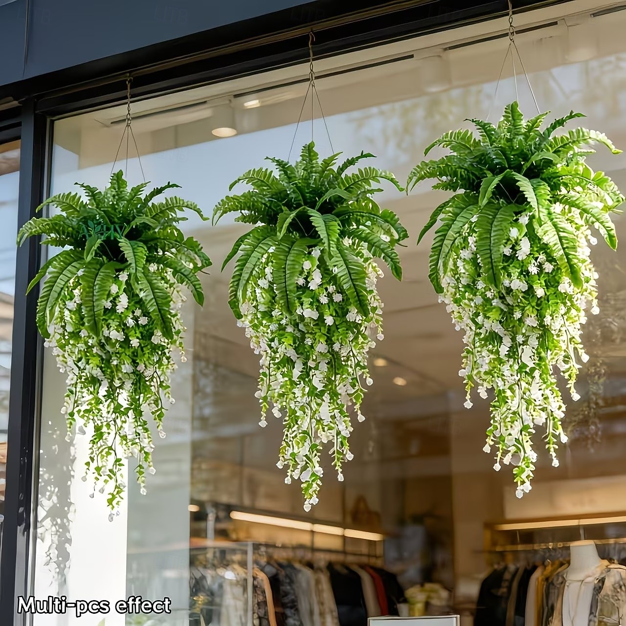 4 ks/sada umělých nástěnných závěsů s kamélií v kombinaci s bostonskými kapradinami, velká umělá venkovní zeleň a květiny, vhodné pro venkovní svatby, moderní zahradní dekorace 2026 - $19.99 –P1