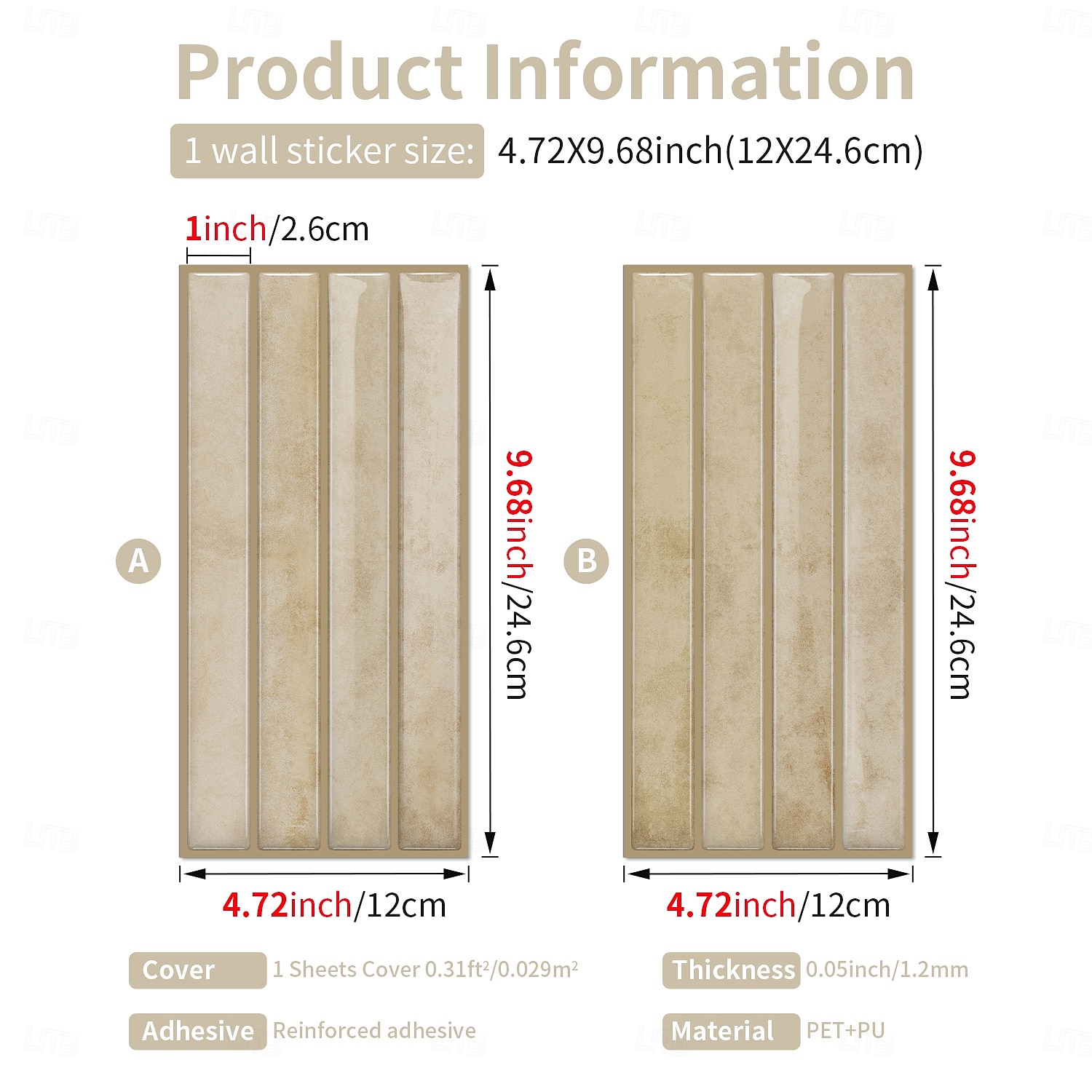 20pcs 3d Self-Adhesive Wall Imitation Tile Sticker, Light Beige Decorative Pattern Removable Wall Sticker, Used For Kitchen Back Fender, Bedroom Living Room Decoration Home Wall Renovation Decorative 2026 - $45.99 –P16