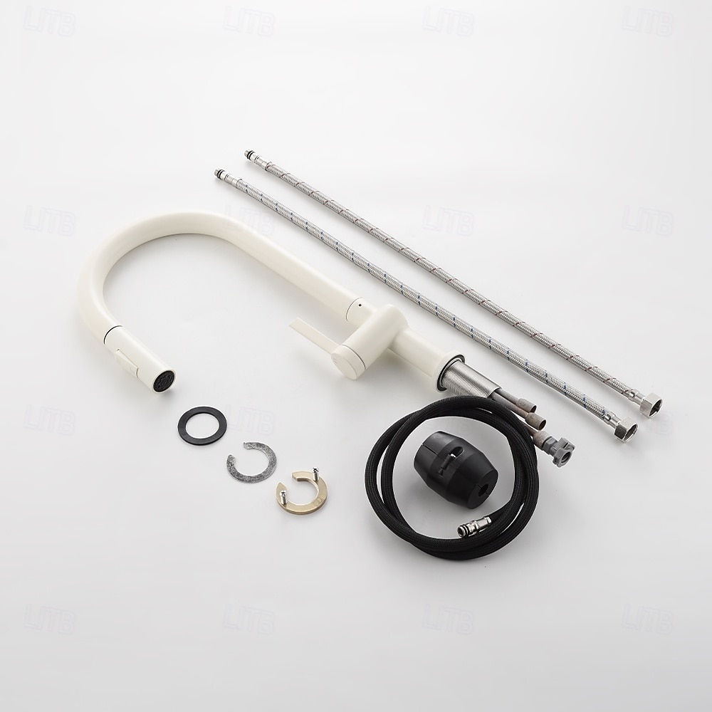 Кухонный смеситель с выдвижным распылителем, однорычажный смеситель с высоким изливом для мойки, прочная латунная конструкция, двухфункциональная распылительная головка, простая установка. 2026 - $216.99 –P35