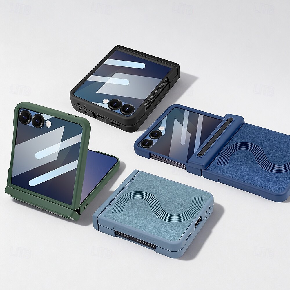 Phone Case For Samsung Galaxy Z Flip 7 Z Flip 6 Back Cover with Screen Protector PU Leather 2026 - $29.99 –P10