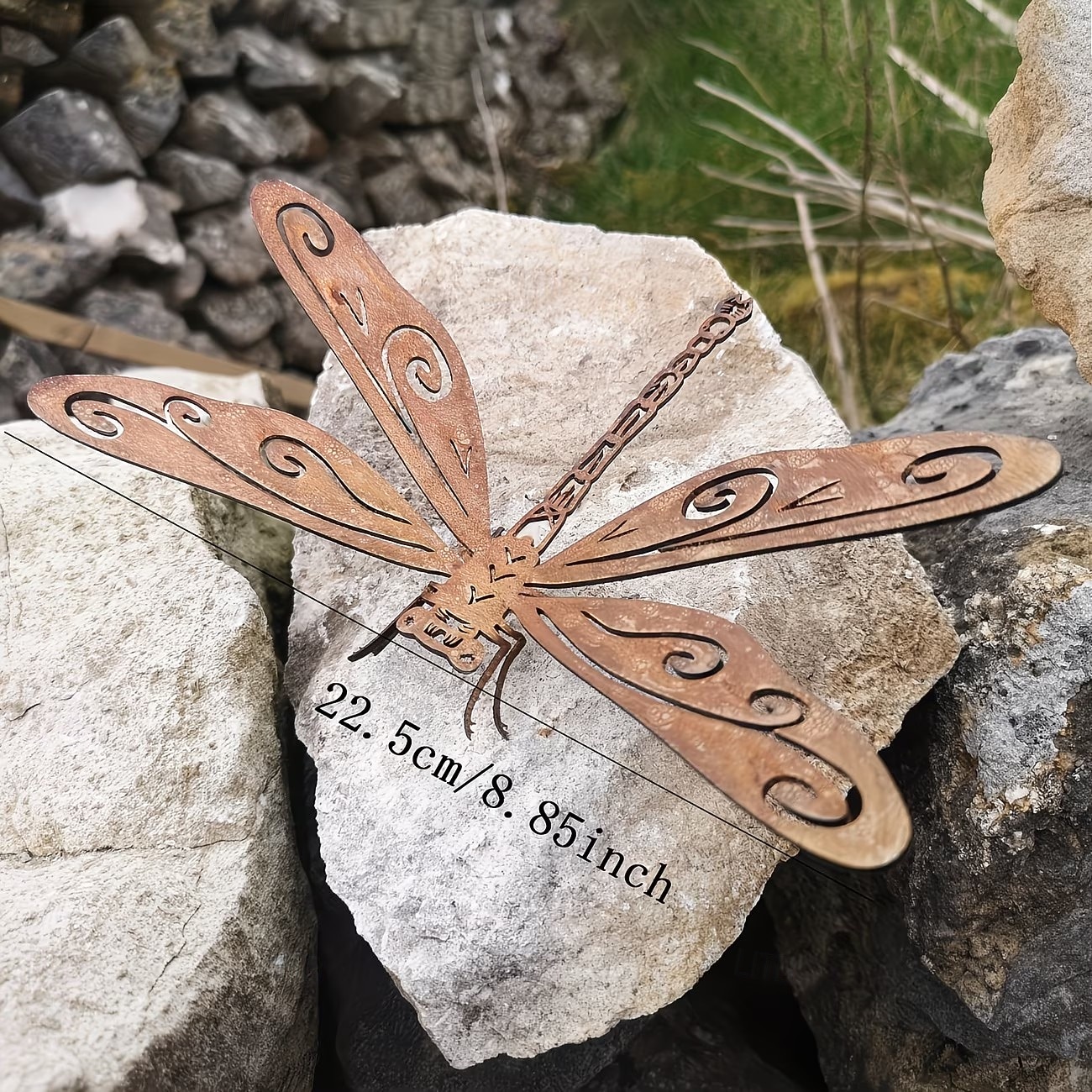 Escultura decorativa de libélula 3D de metal oxidado para exteriores, adorno de insecto de jardín de libélula oxidado naturalmente adecuado para jardines exteriores, patios traseros y decoraciones de 2026 - $12.49 –P8