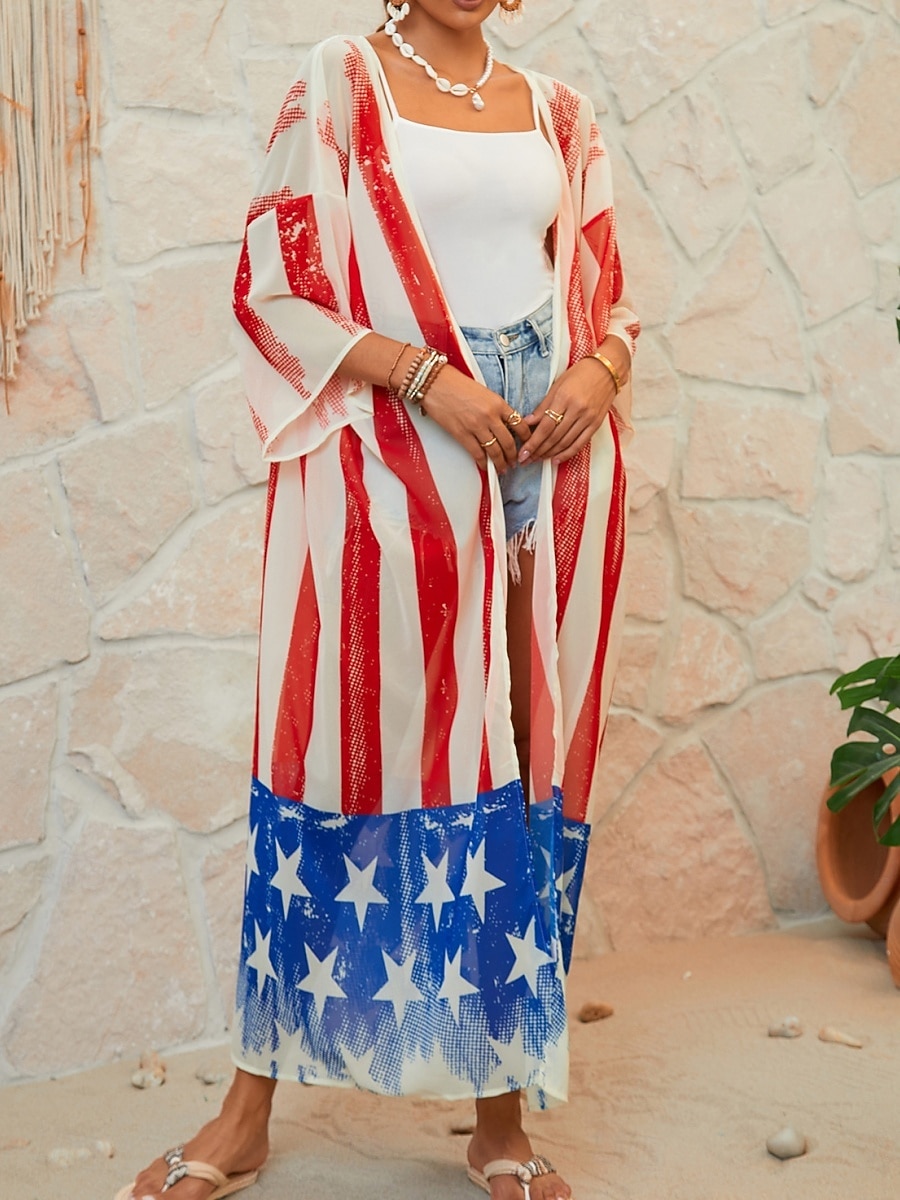 Mujer Bañadores Tapadera Traje de baño Vacaciones Ropa de playa Bandera Escote en Pico Manga Larga Trajes de baño 2026 - $29.99 –P16