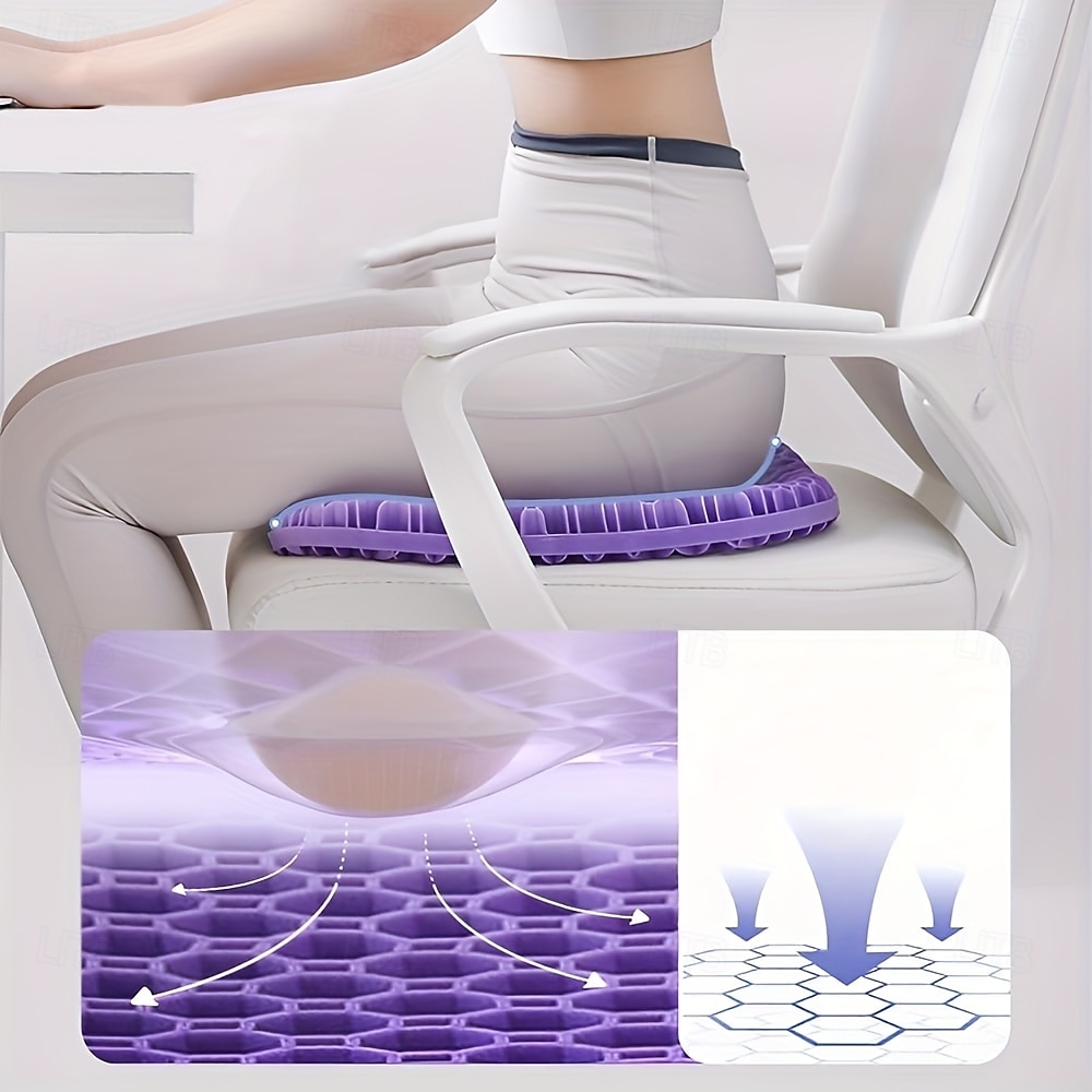 Gel Seat Cushion, Large Honeycomb Design Cooling Chair Pad for Pressure Relief, Orthopedic Seat Cushion for Office Chair, Car, Home, Wheelchair, Tailbone & Sciatica Pain Relief, Non-Slip Cover 2026 - $23.99 –P4