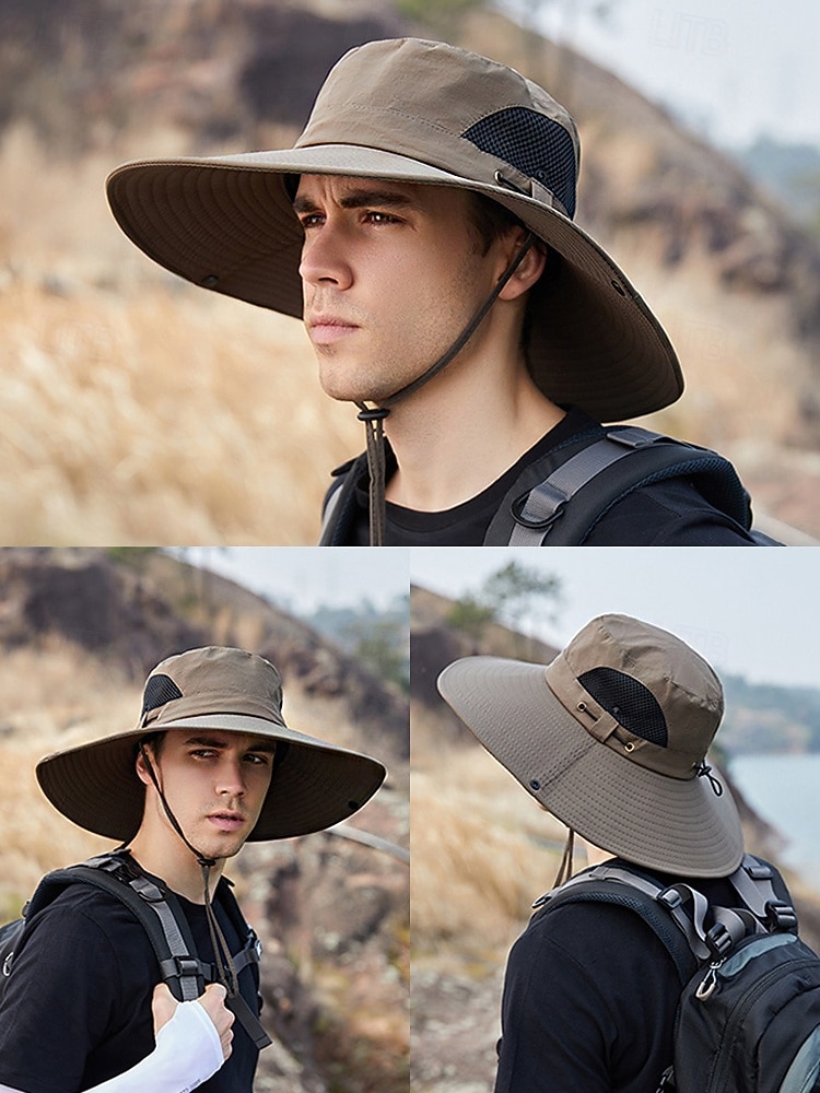 Chapeau de soleil imperméable pour homme en polyester à large bord, pliable et multicolore, idéal pour la pêche, la randonnée, les vacances à la plage, le camping, le trekking et les voyages décontractés. de 2026 ? $14.99 –P5