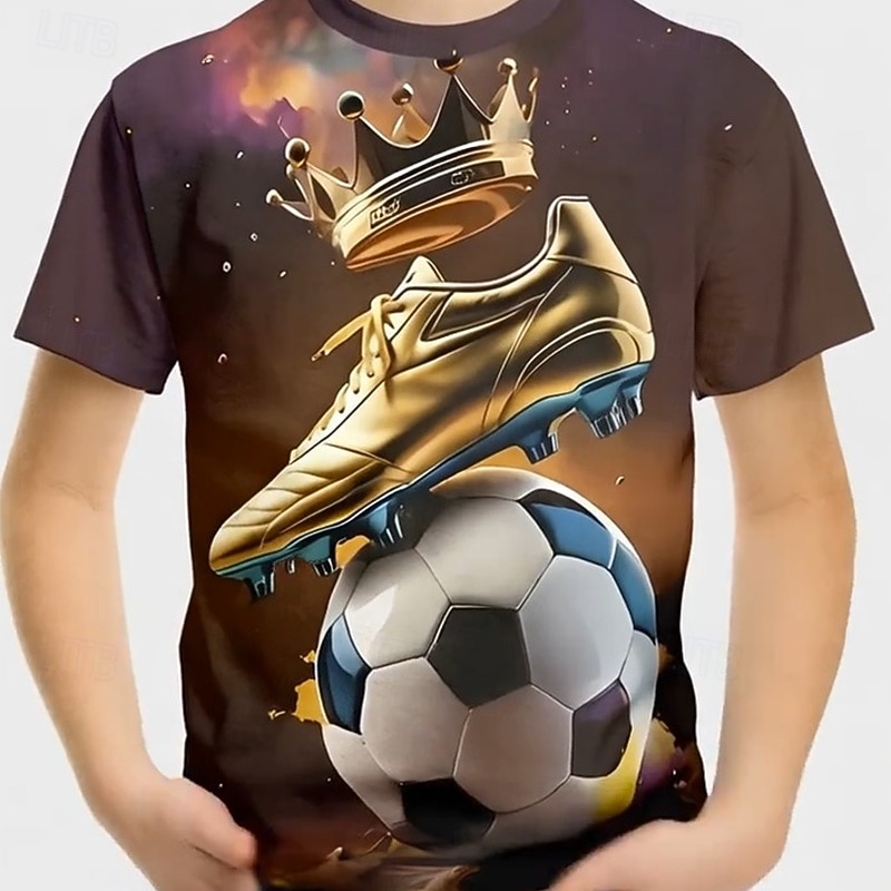 Ragazzi 3D Grafico Calcio Magliette da calcio Maglietta Manica Corta Stampa 3D Estate Primavera Sport Moda Streetwear Bambini 7 - 9 anni Girocollo Casuale Quotidiano All'aperto Vestibilità regolare del 2026 a $13.49 –P1