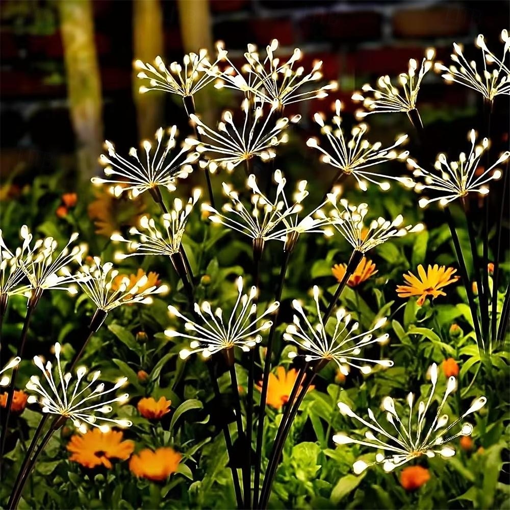 Guirlande lumineuse solaire en forme de pissenlit, effet feu d'artifice - 2 modes d'éclairage pour jardin, pelouse, camping, décoration de fête (1 pièce) de 2026 ? $19.99 –P7