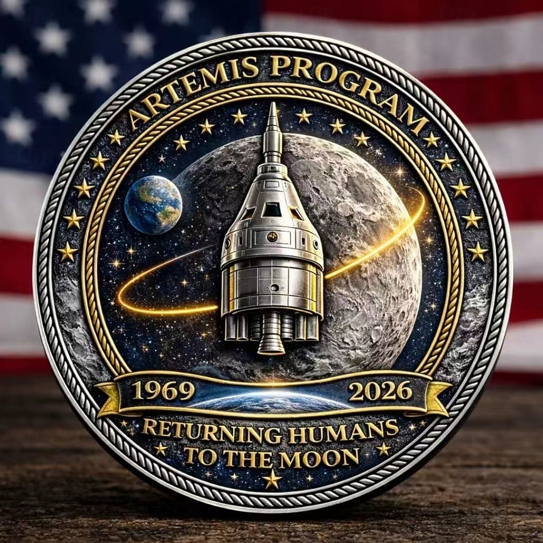 Moneta commemorativa della missione lunare Artemis II, tributo all'allunaggio 1969-2026, astronauta &Oggetto da collezione per l'esplorazione spaziale, razzo spaziale, cimelio storico dello spazio, del 2026 a $19.99 –P2
