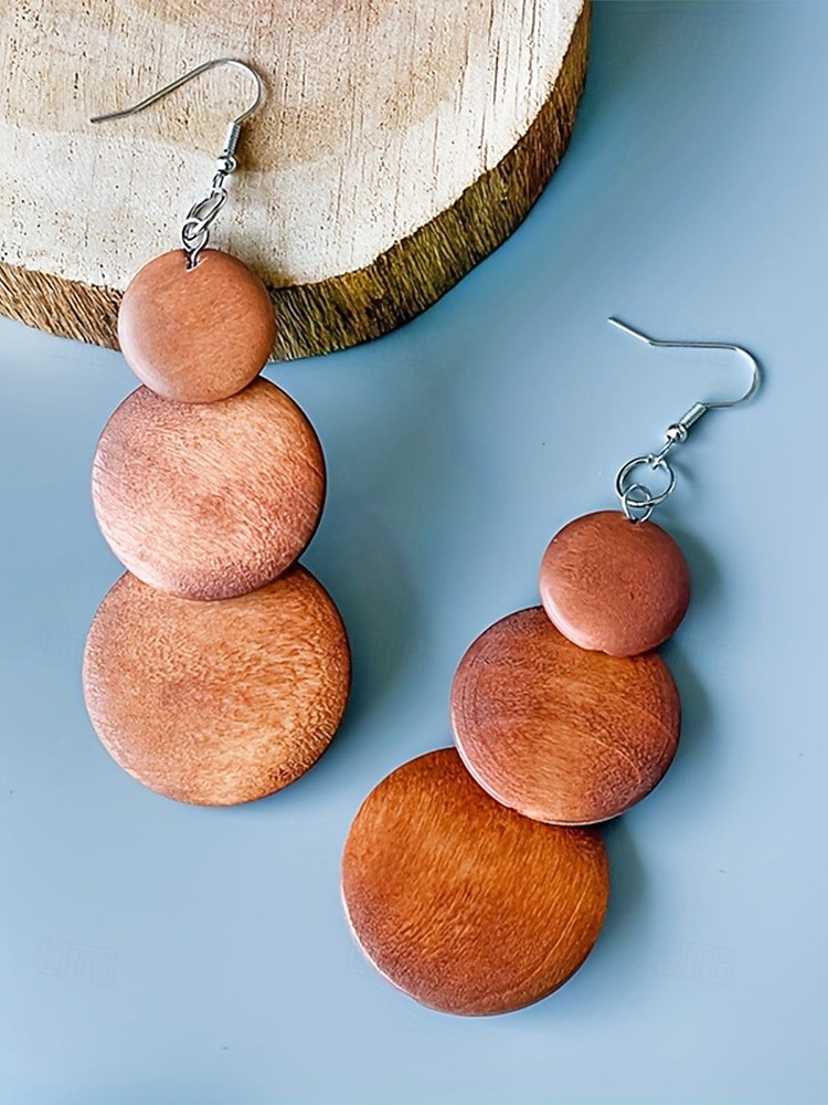 Boucles d'oreilles pendantes bohèmes en bois pour femmes, boucles d'oreilles géométriques vintage aux styles variés, parfaites pour les vacances à la plage, les séjours estivaux et le quotidien. de 2026 ? $7.99 –P7