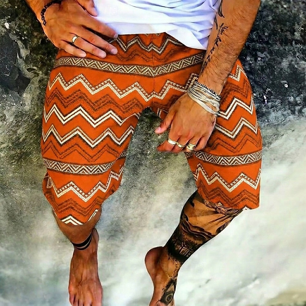 Męskie Wzór geometryczny Etnické Szorty dresowe Szorty plażowe Szorty frotte Średni Talia Retro / vintage Codzienny Streetwear Święto Ściągana na sznurek Elastyczny pas Druk 3D Projektant Odzież 2026 - $20.99 –P3