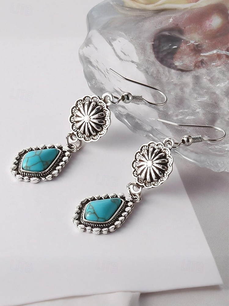 Női bohém türkiz ötvözet fülbevalók, könnyű függő ékszerek, tökéletesek tengerparti nyaraláshoz, hétköznapi viselethez és nyári kiegészítőkhöz 2026 - $9.99 –P5