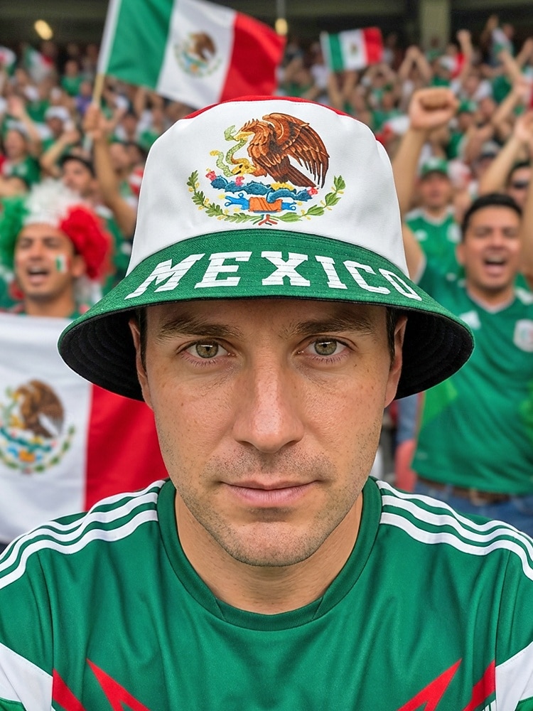 Chapéu bucket masculino reversível em poliéster, estampa da bandeira do México, chapéu leve para torcedores de futebol, ideal para dias de jogo, esportes casuais e atividades ao ar livre. de 2026 por $11.99 –P2