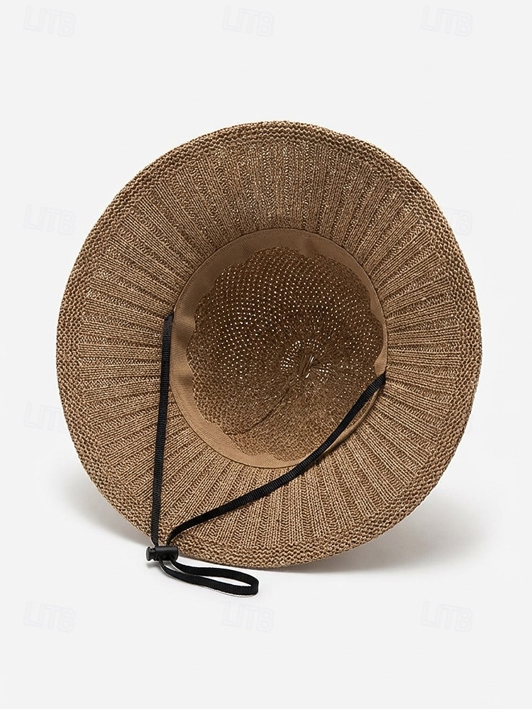 Dam bohemisk sommarhatt, andningsbar polyester, 3D-blomdekoration, flerfärgad, solhatt med brett brätte för strandsemester, vardagskläder 2026 - $11.99 –P9
