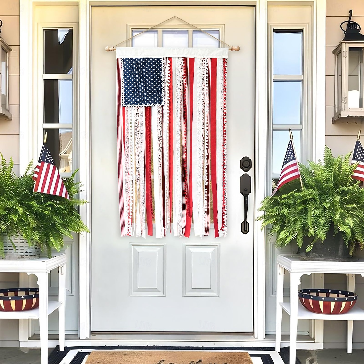 4th of July Decorations - Patriotic Memorial Day Decor - 4 x 2.3 Ft Rag American Flag Banner for Home Party Supplies - Fourth of July Deals Independence Day Accessories for Indoor Outdoor Decoration 2026 - $31.99 –P5