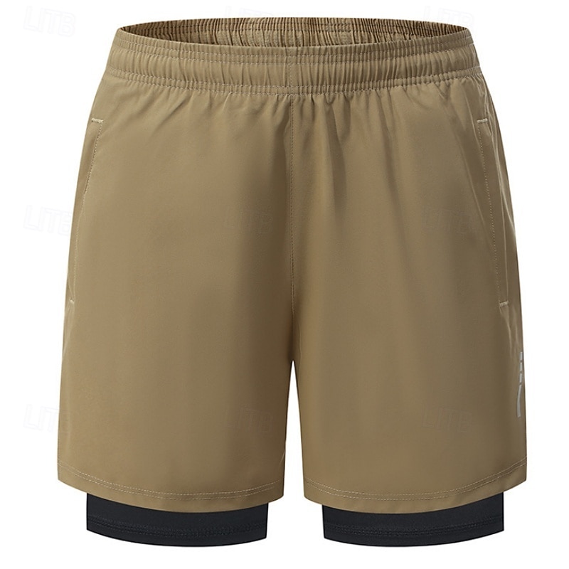 Homens Shorts de Corrida Calções atléticos Shorts de Academia Bolsos 2 em 1 Com forro de compressão Calção Casual Diário Esporte Verão Primavera Secagem Rápida Leve Pavio Humido Treino de Ginástica de 2026 por $20.99 –P8