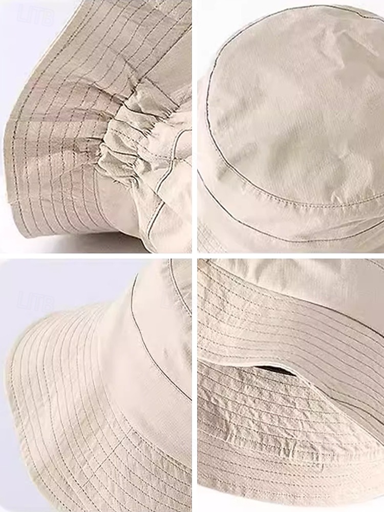 Sombrero de pescador informal de algodón para mujer, sombrero de sol elástico ajustable en varios colores para vacaciones en la playa, uso diario informal, viajes y estilo veraniego al aire libre. 2026 - $14.99 –P9