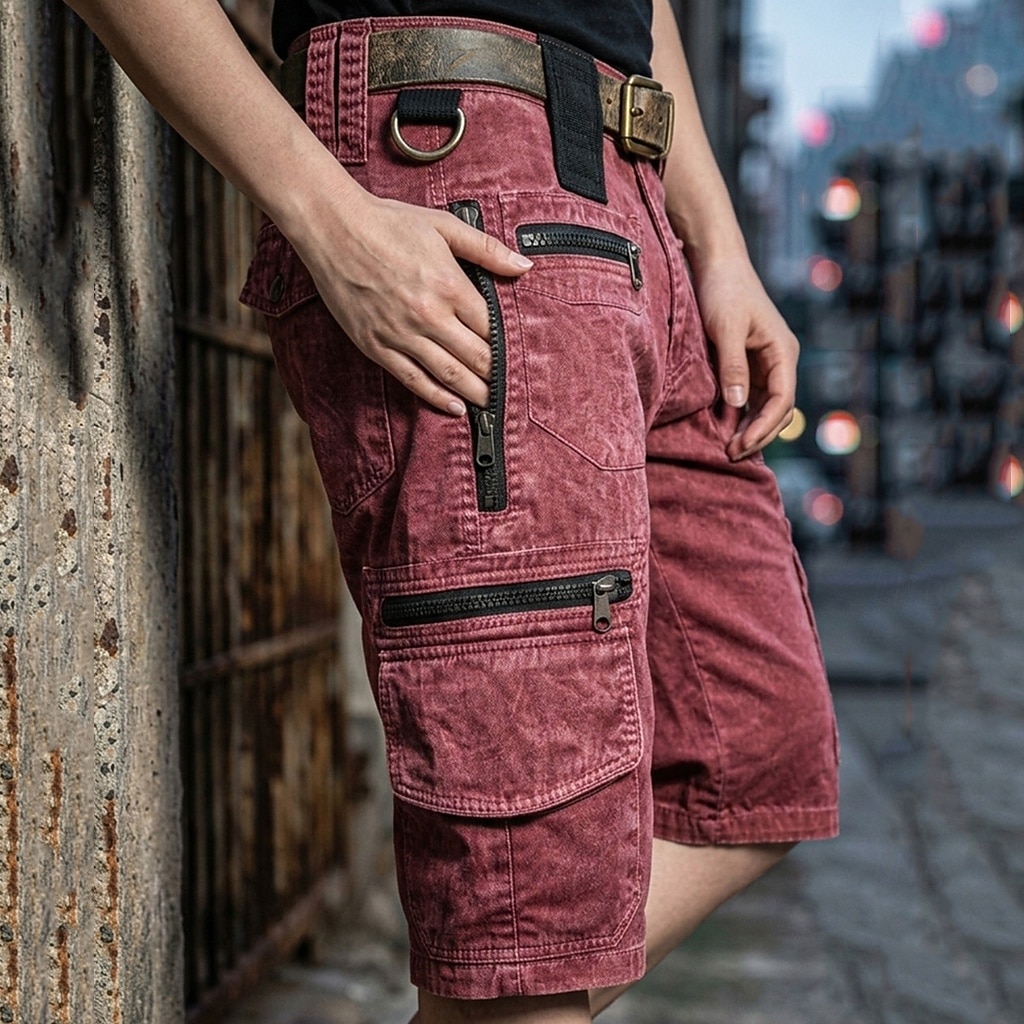 Hombre Pantalones tipo cargo Pantalón Corto Cargo Pantalón corto Pantalones cortos casuales Multi bolsillo Bolsillo con solapa Plano Comodidad Transpirable Medio corto Casual Exterior Vacaciones 2026 - $53.99 –P8