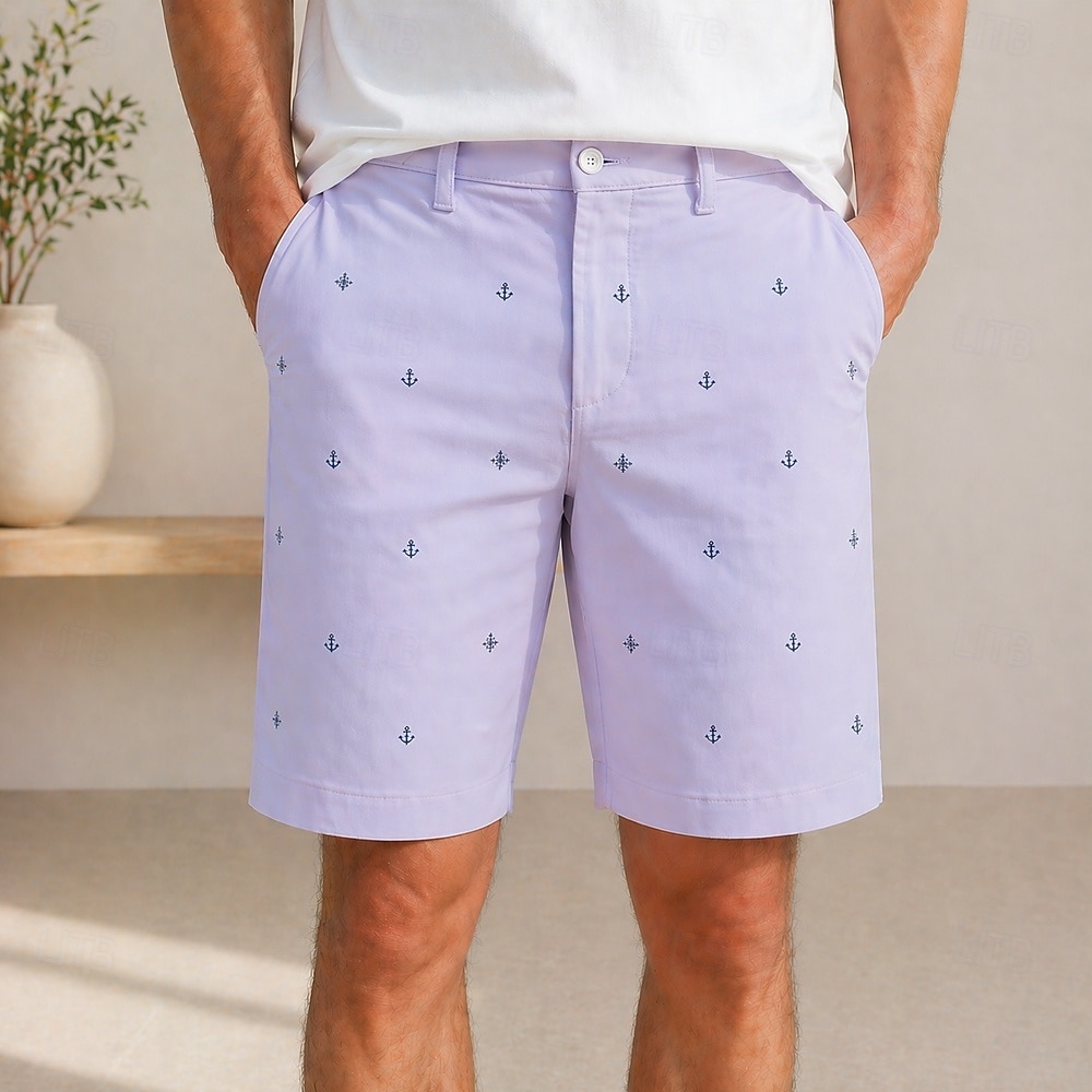 Men's Nautical Anchor Compass Bermuda shorts Casual Shorts Golf Shorts Mid Waist Business Casual Work Beach Sports Outdoor Flat Front Shorts with 4 Pockets Designer Clothing Apparel 2026 - $25.99 –P2