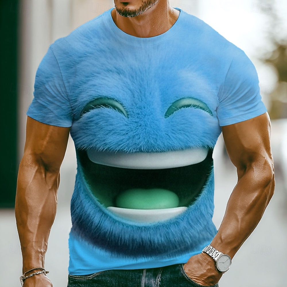 Hombre Emoticones divertidos Camiseta Manga Corta Camiseta Impresión 3D Cuello Barco Camisa Moda Exagerado Casual Diario Calle Azul Piscina Amarillo Morado Verano Primavera Ropa S M L XL XXL XXXL 2026 - $18.99 –P3