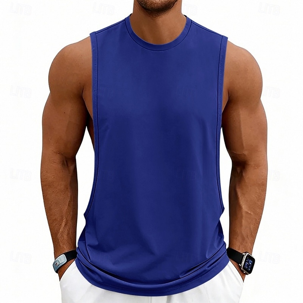 Hombre Camiseta sin mangas Chaleco Camisetas Interiores Camisa sin mangas Sin Mangas Escote Redondo Verano Primavera Plano Moda Deportivo Clásico Puro Casual Gimnasia Calle Negro Blanco Rosa Camiseta 2026 - $13.49 –P12