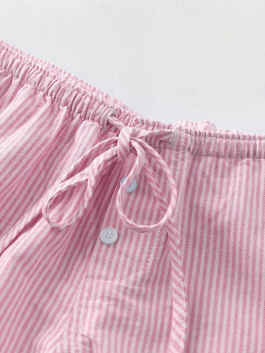 Per donna Chinos Shorts Vacanza Moda Streetwear Corto Vita Alta Semplice A righe Fascia Elastica Comodo Comodità Morbido Micro-elastico Quotidiano All'aperto Streetwear Blu Nero Bianco Rosa Estate del 2026 a $10.99 –P6