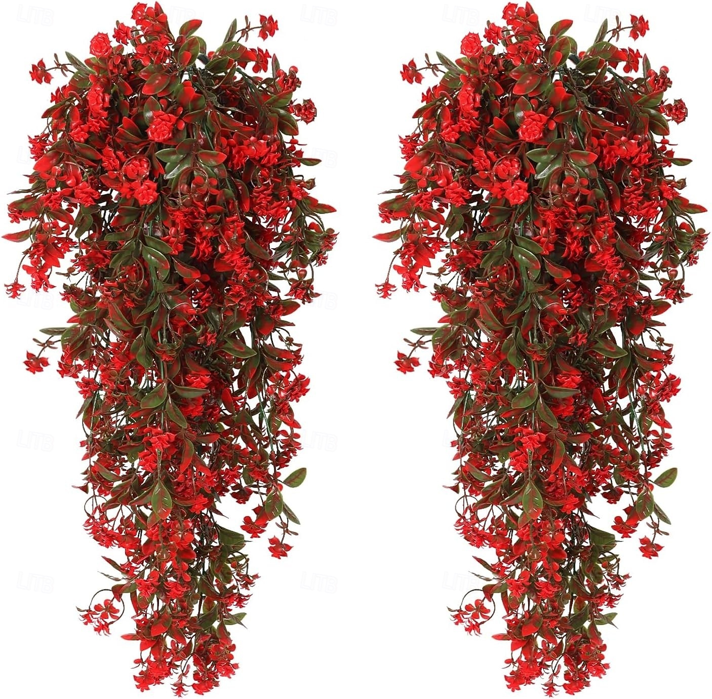 4 künstliche grüne Kunststoffblumen, künstliche Hängepflanzenranken, UV-beständig, geeignet für die Dekoration von Haus- und Gartenwänden, Büros, Hochzeiten, Partys und Hängekörben. 2026 - $21.99 –P2