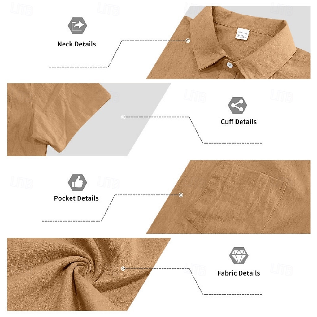 Per uomo Camicia di lino Due pezzi Set Camicia E Pantaloni di Lino Pantaloni Pantaloni casual Impostare Semplice Quotidiano All'aperto Vacanza Collo ripiegato Manica Corta Estate Moda Casual del 2026 a $36.99 –P19