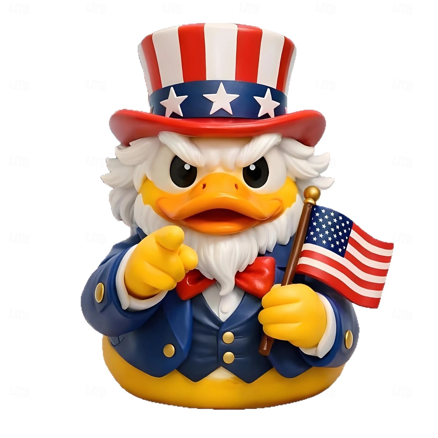 Figurine d'oncle canard patriotique, statuette amusante d'oncle canard avec drapeau américain &Chapeau haut-de-forme, décorations du 4 juillet, décoration intérieure américaine originale, décoration de 2026 ? $22.99 –P4
